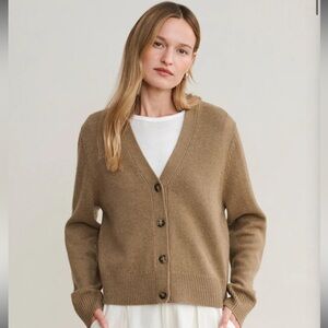 Jenni Kayne Cashmere Colette Cardigan in Doe (Small)